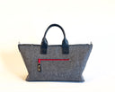 BAILEY bag with leather handles, in light grey felt